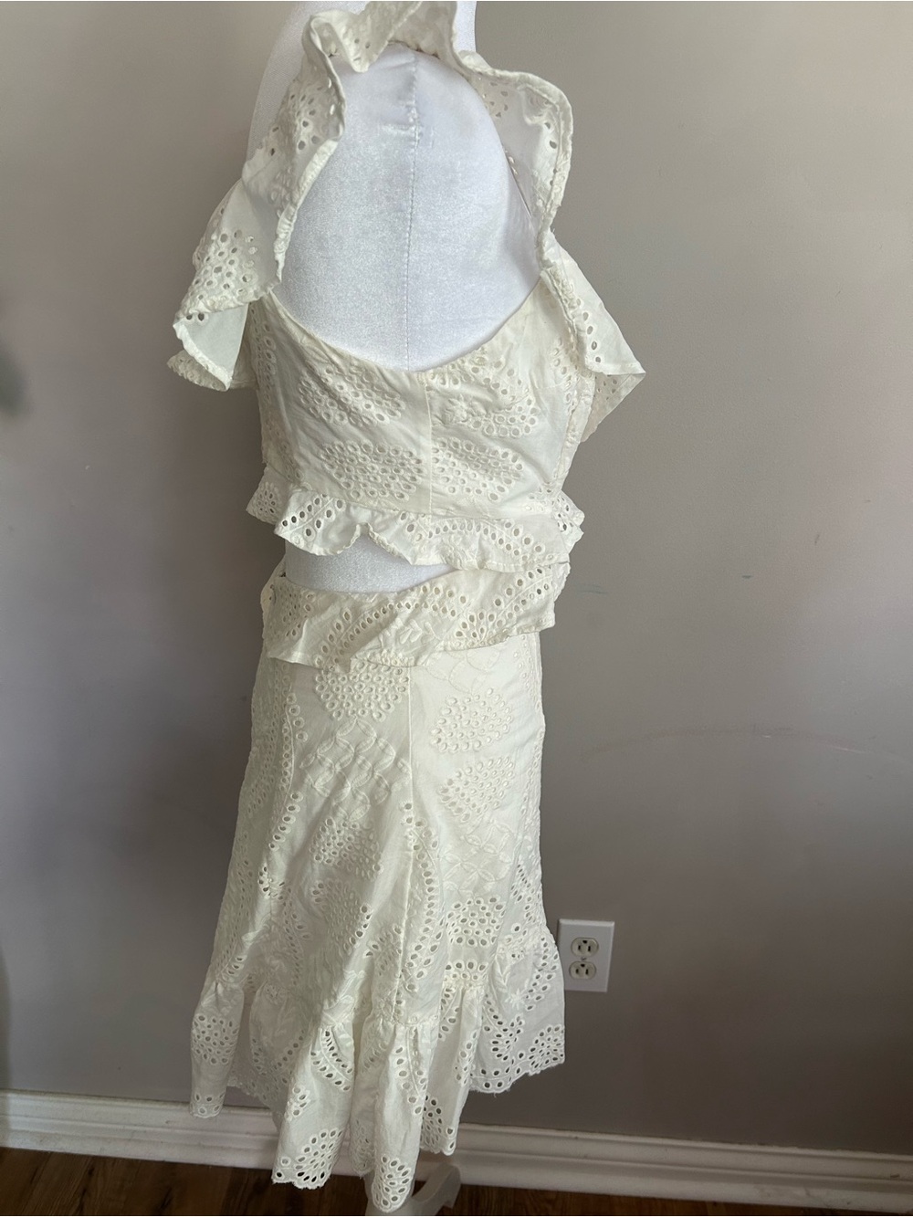 ASTR The Label Elora Ivory Eyelet Cutout Skater Dress - Picture 10 of 12